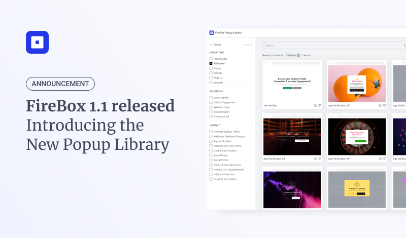 FireBox 1.1 released &ndash; Introducing the New Popup Library